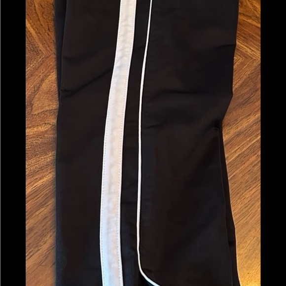 Boys Black and White Striped Track Pants - Picture 4 of 5